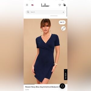 Lulu's Deep Blue Asymmetrical Dress